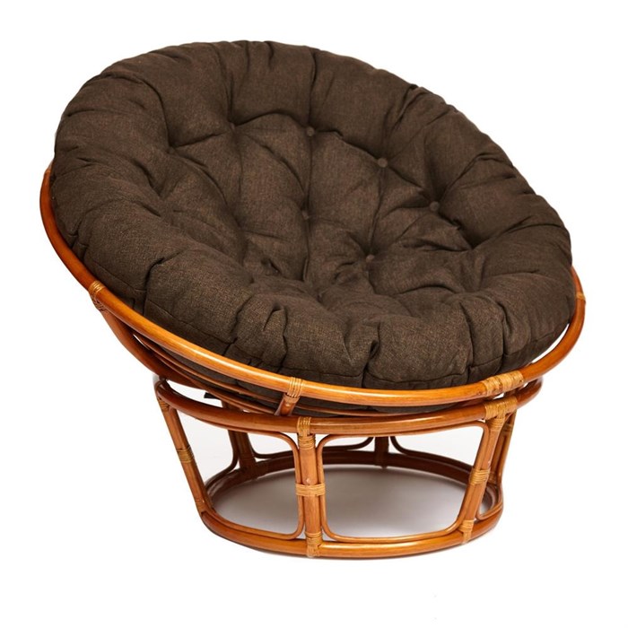 Кресло PAPASAN/ПАПАСАН 23/01 W  /с подушкой/ диаметр подушки 125 см, 115х101х104 см, Cognac (коньяк), ткань Коричневый, 3М7-147 TETCHAIR-13731 - фото 54924