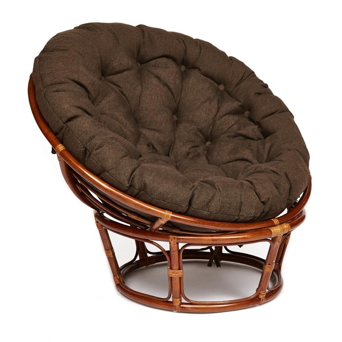 Кресло PAPASAN/ПАПАСАН 23/01 W  /с подушкой/ диаметр подушки 125 см, 115х101х104 см, Pecan (орех), ткань Коричневый, 3М7-147 TETCHAIR-13733 - фото 54934