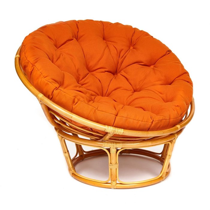 Кресло PAPASAN/ПАПАСАН 23/01 W  /с подушкой/ диаметр подушки 122 см, 115х101х104 см, Honey (мед), ткань Оранжевый, С 23 TETCHAIR-13736 - фото 54965