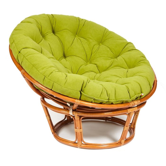 Кресло PAPASAN/ПАПАСАН 23/01 W  /с подушкой/ диаметр подушки 125 см, 115х101х104 см, Cognac (коньяк), флок Олива, 23 TETCHAIR-13739 - фото 54986