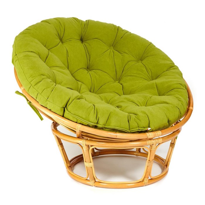 Кресло PAPASAN/ПАПАСАН 23/01 W  /с подушкой/ диаметр подушки 125 см, 115х101х104 см, Honey (мед), флок Олива, 23 TETCHAIR-13740 - фото 54991