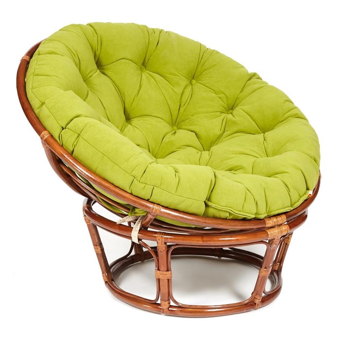 Кресло PAPASAN/ПАПАСАН 23/01 W  /с подушкой/ диаметр подушки 125 см, 115х101х104 см, Pecan (орех), флок Олива, 23 TETCHAIR-13741 - фото 54999