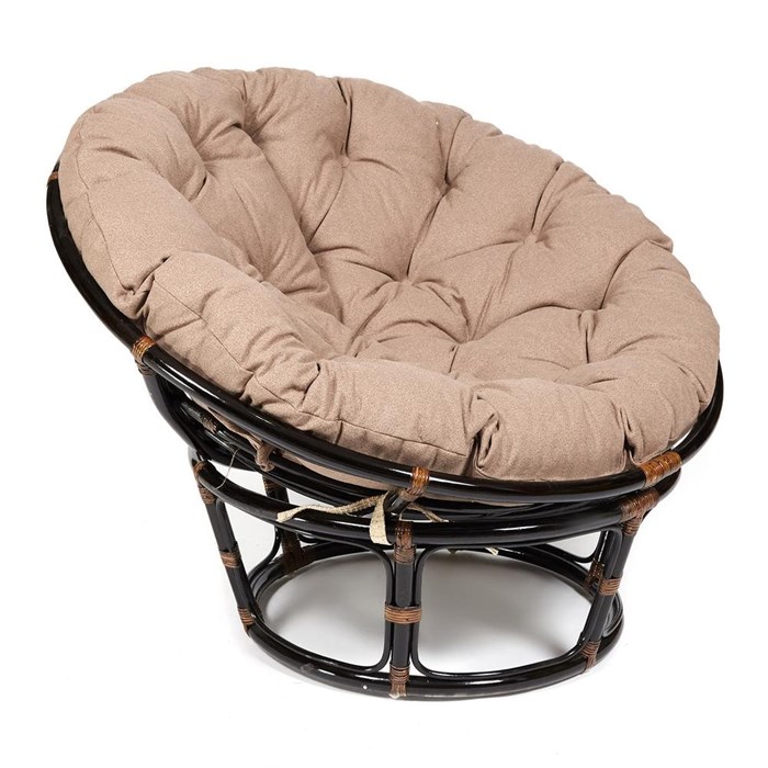 Кресло PAPASAN/ПАПАСАН 23/01 W  /с подушкой/ 115х101х104 см, Antique brown (античный черно-коричневый), экошерсть Коричневый, 1811-5 TETCHAIR-13742 - фото 55010