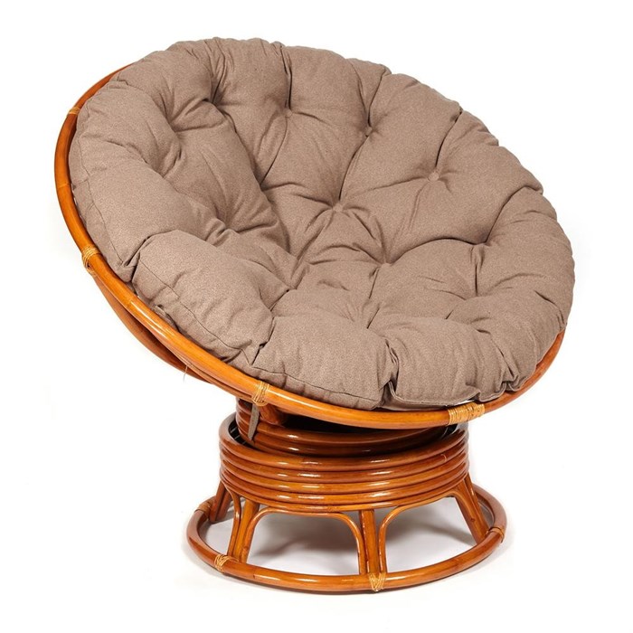 Кресло-качалка PAPASAN/ПАПАСАН w 23/01 B /с подушкой/ 115х78х104 см, Cognac (коньяк), экошерсть Коричневый, 1811-5 TETCHAIR-13759 - фото 55155