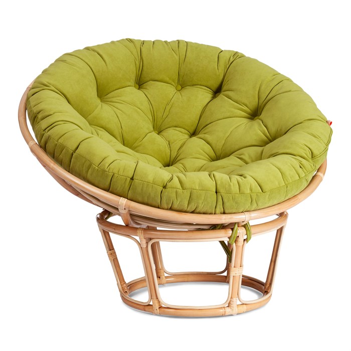 Кресло PAPASAN ECO/ПАПАСАН ЭКО P115-1/SP STD /c подушкой, ремешками/ диаметр подушки 125 см, 115x101x92 см, Natural (натуральный), флок Олива, 23 TETCHAIR-13765 - фото 55227