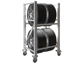 Стеллаж MS Pro 1350/781x606 передвижной для хранения 4 шин * 46911