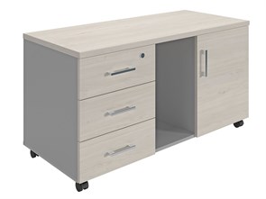 Тумба для оргтехники NPW-410 белое дерево/серый 54028
