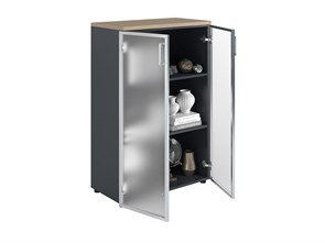 Шкаф NW 1280/2G со стеклом вяз натуральный/антрацит 52569