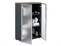 Шкаф NW 1280/2G со стеклом темный орех/антрацит 51274 - фото 31899