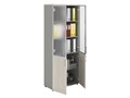 Шкаф NW 2080/2G со стеклом белое дерево/серый 52573 - фото 31901