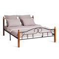 Кровать AT-808 дерево гевея/металл, 160*200 см (Queen bed), красный дуб/черный TETCHAIR-5414 - фото 41199
