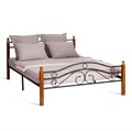 Кровать AT-803 дерево гевея/металл, 160*200 см (Queen bed), красный дуб/черный TETCHAIR-5418 - фото 41231