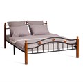 Кровать AT-126 дерево гевея/металл, 160*200 см (Queen bed), красный дуб/черный TETCHAIR-5488 - фото 41263