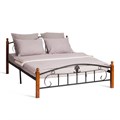 Кровать РУМБА (AT-203)/ RUMBA дерево гевея/металл, 160*200 см (Queen bed), красный дуб/черный TETCHAIR-10558 - фото 41325