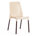 Стул GENIUS (mod 75) металл/пластик, 46x56x84cм, бежевый/коричневые ножки TETCHAIR-12832 - фото 42215