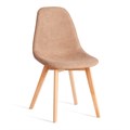 Стул CINDY SOFT (mod. C1021F1-1) фактурный велюр/дерево бук, 55 х 48 х 83 см, Бежевый LY1701-4 / натуральный TETCHAIR-21234 - фото 44454