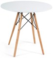 Стол CINDY NEXT (mod. 70-80 MDF) металл/мдф/бук, D80х75см, белый/натуральный TETCHAIR-13067 - фото 44483