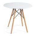 Стол CINDY NEXT (mod. 70-80 MDF) металл/мдф/бук, D70х75см, белый/натуральный TETCHAIR-15854 - фото 44494