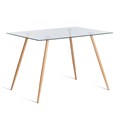 Стол SOPHIA (mod. 5003) металл/стекло (8мм), 110 х 80 х 75 см, бук/прозрачный TETCHAIR-21343 - фото 44521