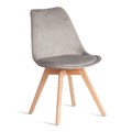 Стул TULIP SOFT (mod. 053V) дерево/пластик/вельвет, 49,5 x 54,5 x 84 см, Светло-серый (HLR 39)/натуральный TETCHAIR-21125 - фото 45151