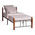 Кровать AT-915 дерево гевея/металл, 90*200 см (Single bed), красный дуб/черный TETCHAIR-5509 - фото 48472