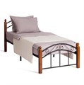 Кровать AT-8077 дерево гевея/металл, 90*200 см (Single bed), красный дуб/черный TETCHAIR-7190 - фото 48501