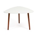 Стол журнальный TROYA МДФ/дерево, 70*73*48 см, Белый (ножки орех) TETCHAIR-14400 - фото 48678
