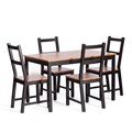 Обеденный комплект Соната (стол + 4 стула) / Sonata dining set массив сосны, стол: 120х75х73см  стул :41х50х95см, антик/чёрный TETCHAIR-21795 - фото 50232