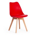 Стул TULIP (mod. 73) / 1 шт. в упаковке дерево/пластик/ПУ, 48.5*52.5*83cм, красный TETCHAIR-14208 - фото 50484