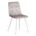 Стул CHILLY (mod. 7094-1) вельвет/металл, 44,5х52,5х86 см, light grey (светло-серый) HLR14 / белый TETCHAIR-20417 - фото 51815