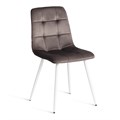 Стул CHILLY (mod. JSC-220) Велюр/металл , 44,5х52,5х88 см, Dark grey (темно-серый) HLR24 / белый TETCHAIR-24344 - фото 52435