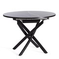 Стол MANZANA ЛДСП/HPL/металл, 100 х 100+30 х 75 см, Мрамор чёрный/чёрный TETCHAIR-20618 - фото 53956