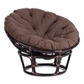 Кресло PAPASAN/ПАПАСАН 23/01 W  /с подушкой/ диаметр подушки 125 см, 115х101х104 см, Antique brown (античный черно-коричневый), ткань Коричневый, TETCHAIR-13730 - фото 54903