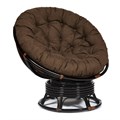 Кресло-качалка PAPASAN/ПАПАСАН w 23/01 B /с подушкой/ 115х78х104 см, Antique brown (античный черно-коричневый), ткань Коричневый, 3М7-147 TETCHAIR-13746 - фото 55031
