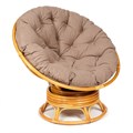 Кресло-качалка PAPASAN/ПАПАСАН w 23/01 B /с подушкой/ 115х78х104 см, Honey (мед), экошерсть Коричневый, 1811-5 TETCHAIR-13760 - фото 55164