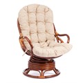 Кресло вращающееся "FLORES" 5005 /с подушкой/  Pecan (орех), ткань: хлопок, цвет: натуральный TETCHAIR-15384 - фото 55280