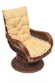 Кресло-качалка "ANDREA Relax Medium" /с подушкой/ 74х82х100 см, Pecan Washed (античн. орех), Ткань рубчик, цвет кремовый TETCHAIR-9093 - фото 55651