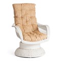 Кресло-качалка "ANDREA Relax Medium" /с подушкой/ 74х82х100 см, TCH White (белый), Ткань рубчик, цвет кремовый TETCHAIR-10172 - фото 55692